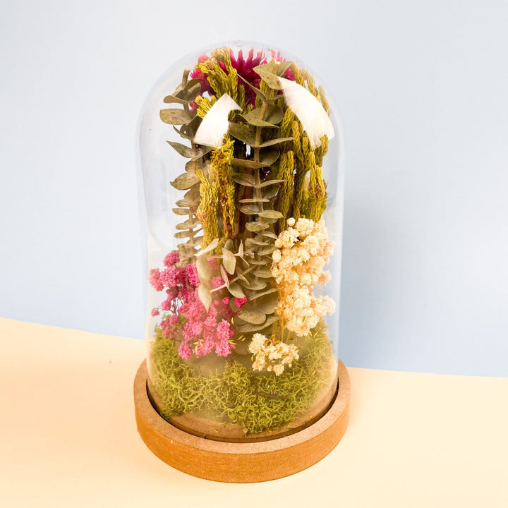 Campânula com Flores Preservadas | Presente Mãe, Madrinha, Tia, Amiga - Cutxi Cutxi - Presentes Personalizados