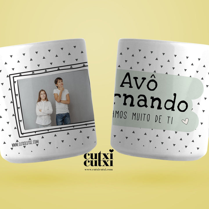 Canecas cutxi com fotografia e frase