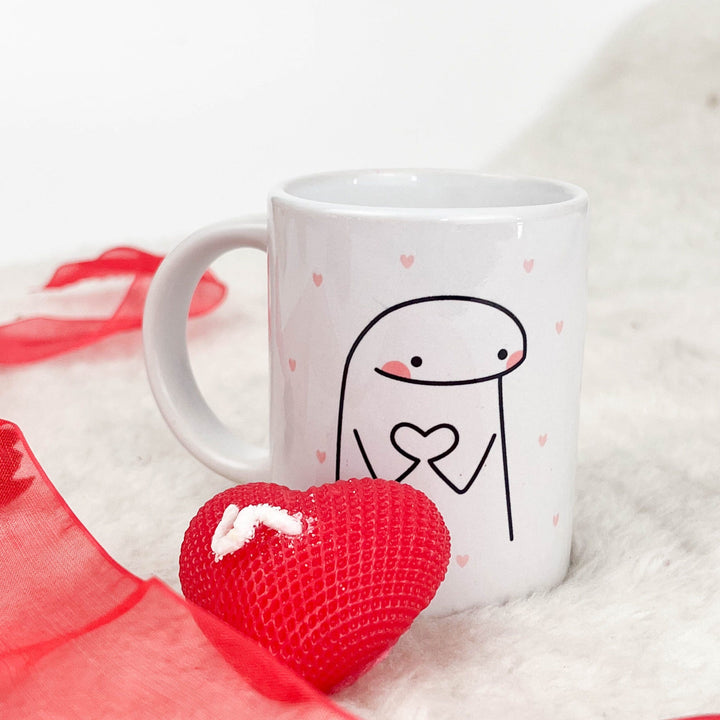 Kit amoroso Chávena de Café + vela coração | Dia dos Namorados