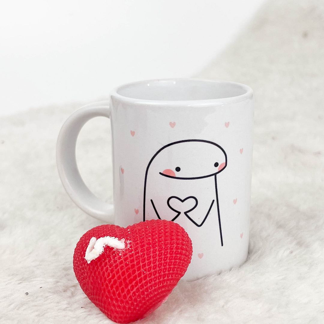 Kit amoroso Chávena de Café + vela coração | Dia dos Namorados