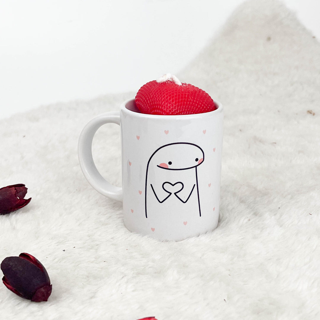 Kit amoroso Chávena de Café + vela coração | Dia dos Namorados