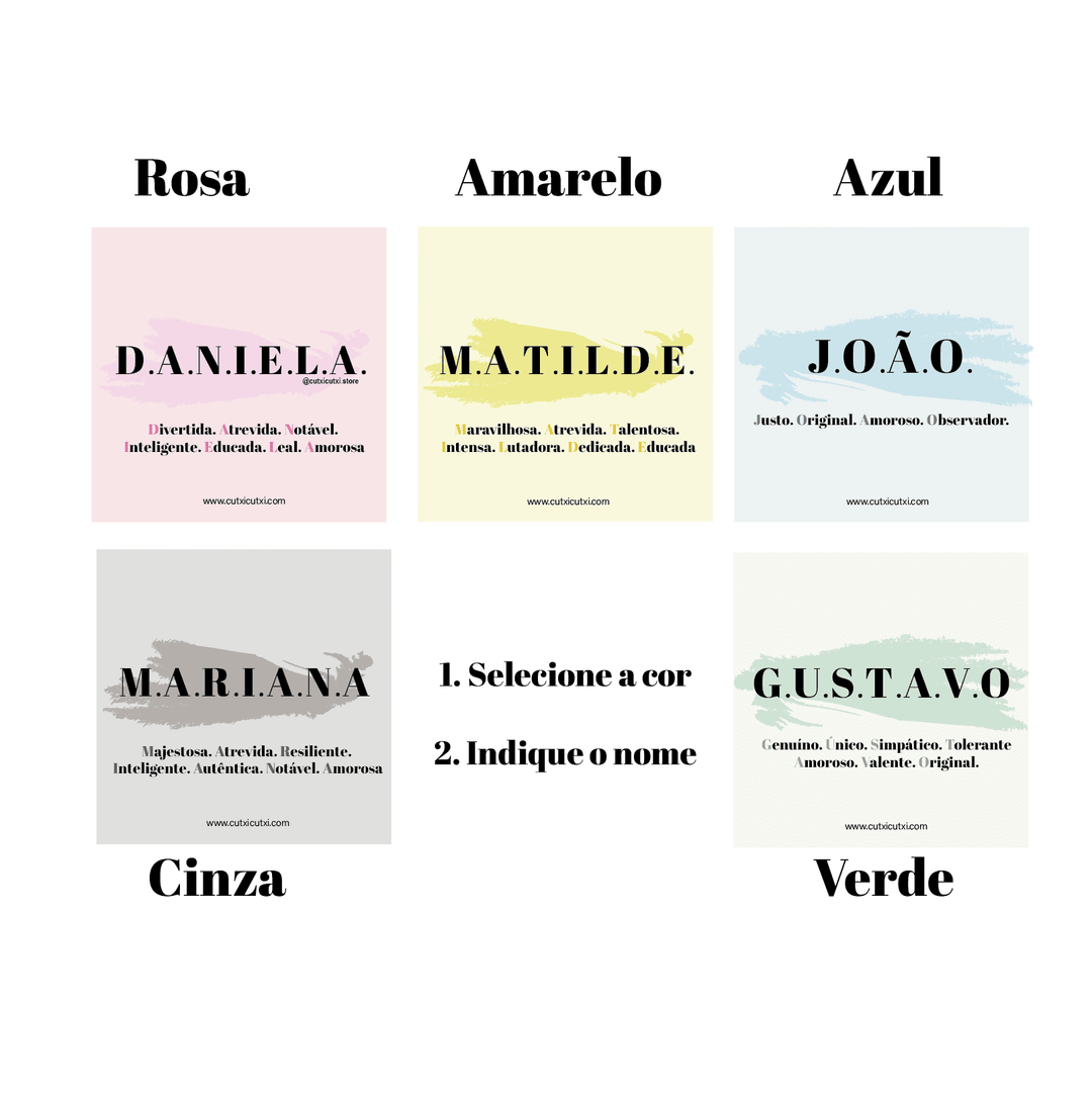 Caneca com NOME e Elogios - Cutxi Cutxi - Presentes Personalizados