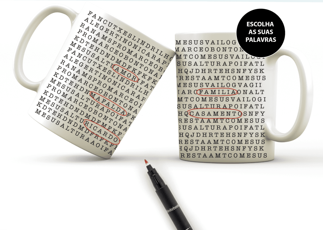 Caneca Sopa de Letras