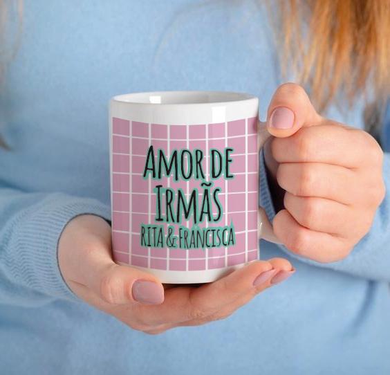 caneca amor de irmãs humor flork