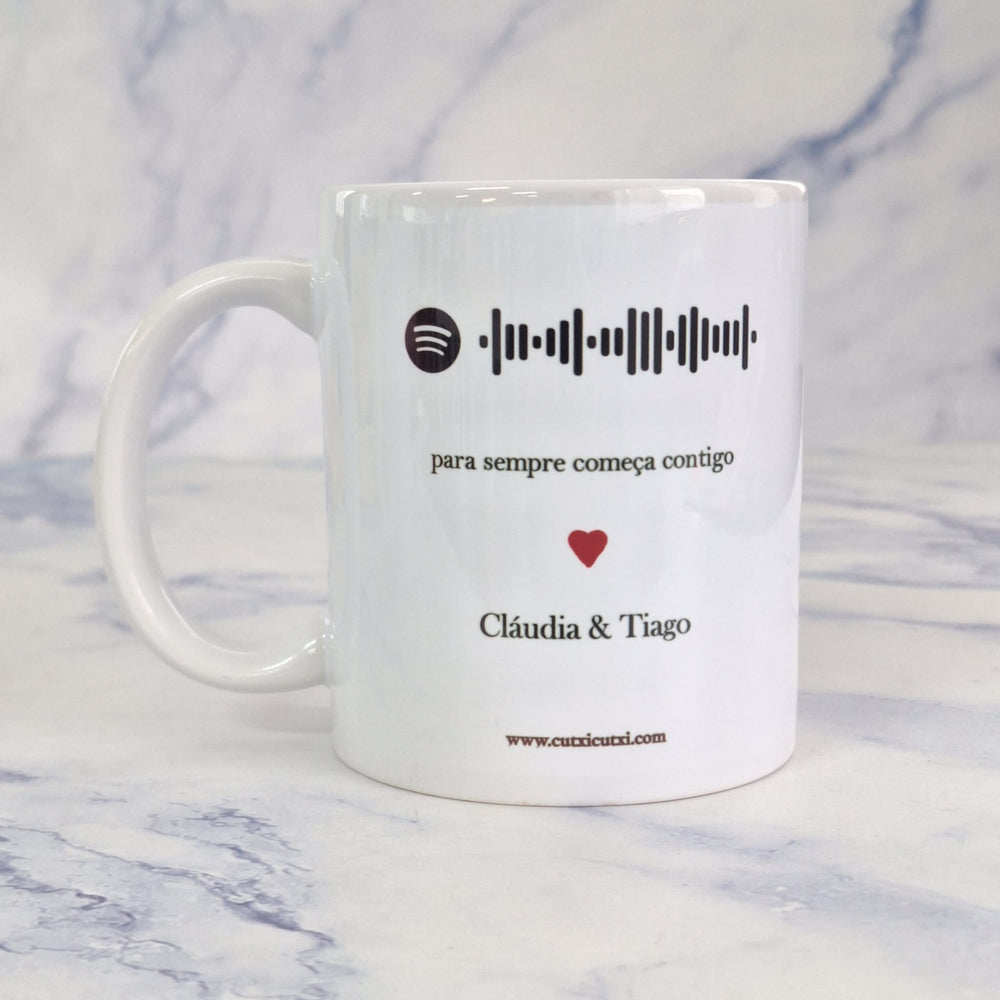 Caneca Interativa com Fotografia e Música | O SOM DO NOSSO AMOR - Cutxi Cutxi - Presentes Personalizados