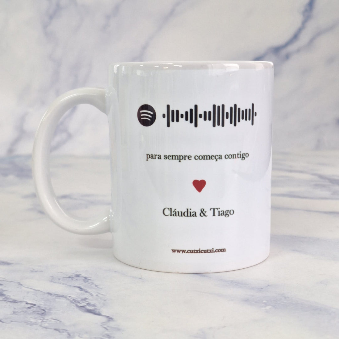 Caneca Interativa com Fotografia e Música | O SOM DO NOSSO AMOR - Cutxi Cutxi - Presentes Personalizados