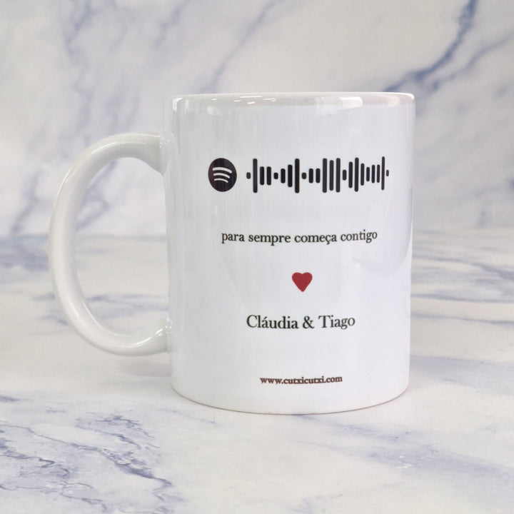 Caneca Interativa com Fotografia e Música | O SOM DO NOSSO AMOR - Cutxi Cutxi - Presentes Personalizados