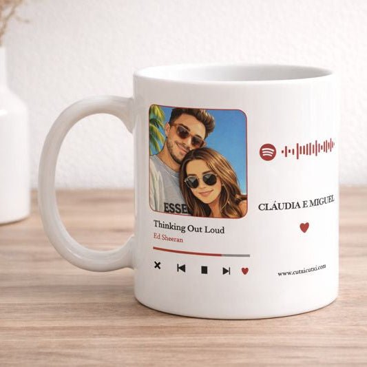 Caneca Interativa com Fotografia e Música | O SOM DO NOSSO AMOR - Cutxi Cutxi - Presentes Personalizados