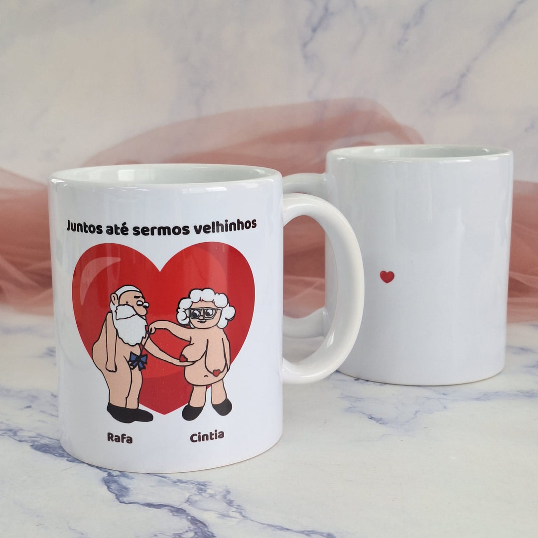 Caneca Juntos Até sermos Velhinhos - Cutxi Cutxi - Presentes Personalizados