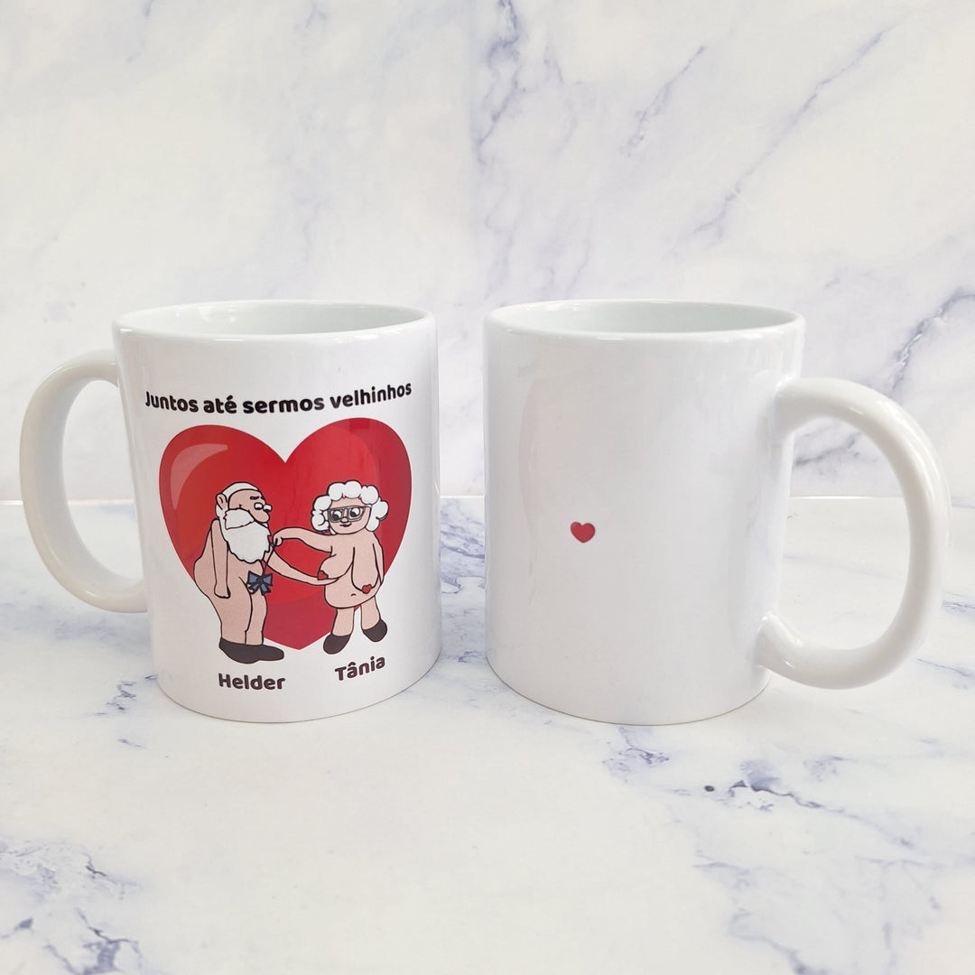 Caneca Juntos Até sermos Velhinhos - Cutxi Cutxi - Presentes Personalizados