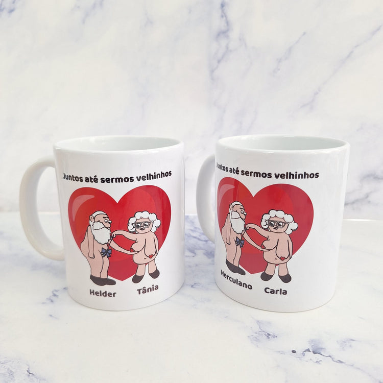 Caneca Juntos Até sermos Velhinhos - Cutxi Cutxi - Presentes Personalizados