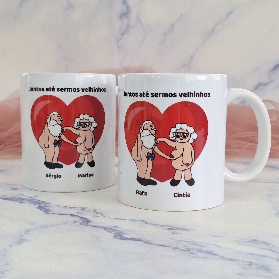 Caneca Juntos Até sermos Velhinhos - Cutxi Cutxi - Presentes Personalizados