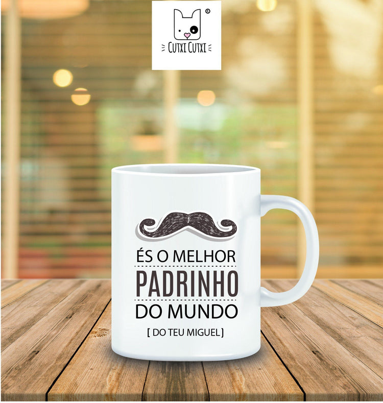Caneca Melhor Padrinho - Cutxi Cutxi - Presentes Personalizados