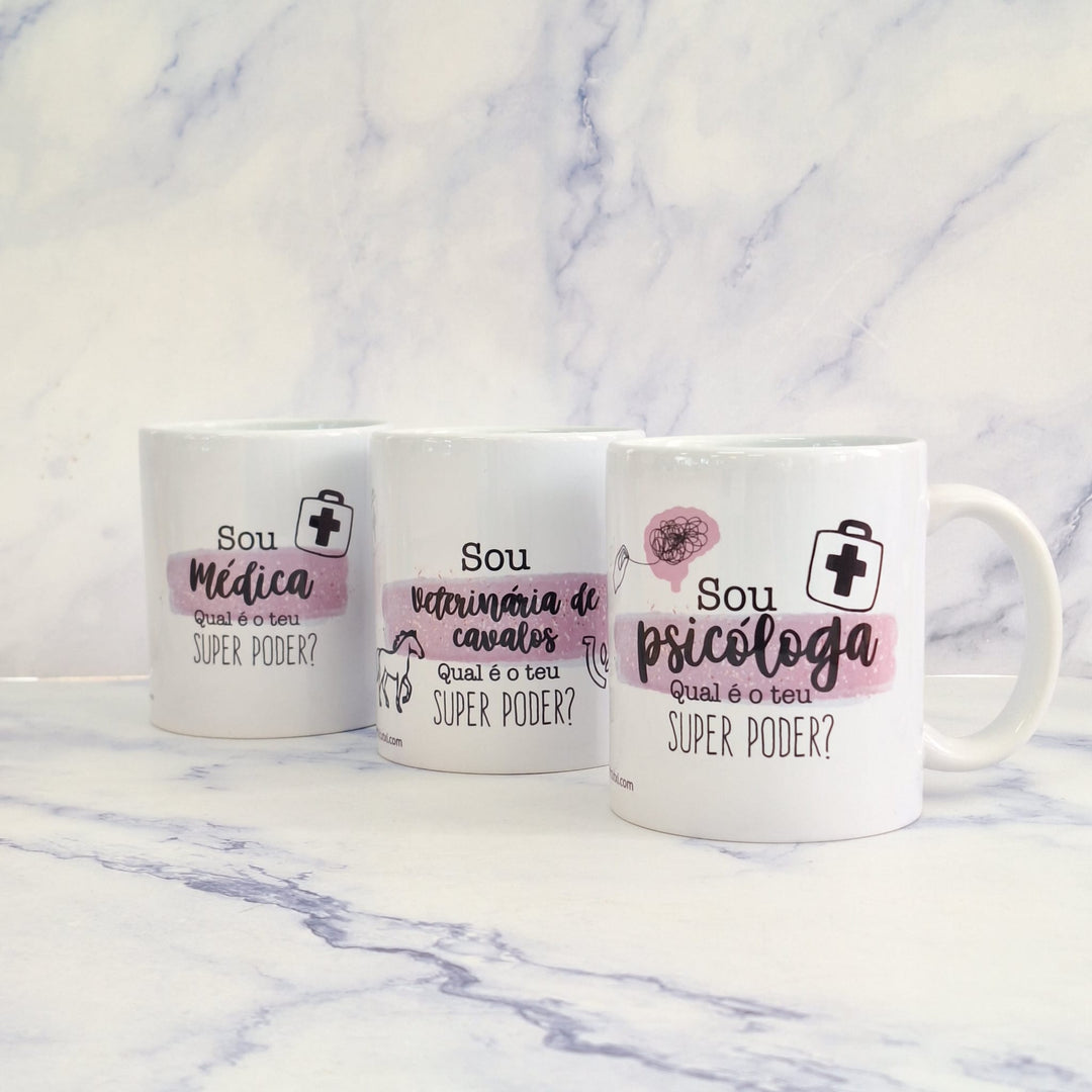 Caneca PROFISSÃO Ilustrada - Cutxi Cutxi - Presentes Personalizados