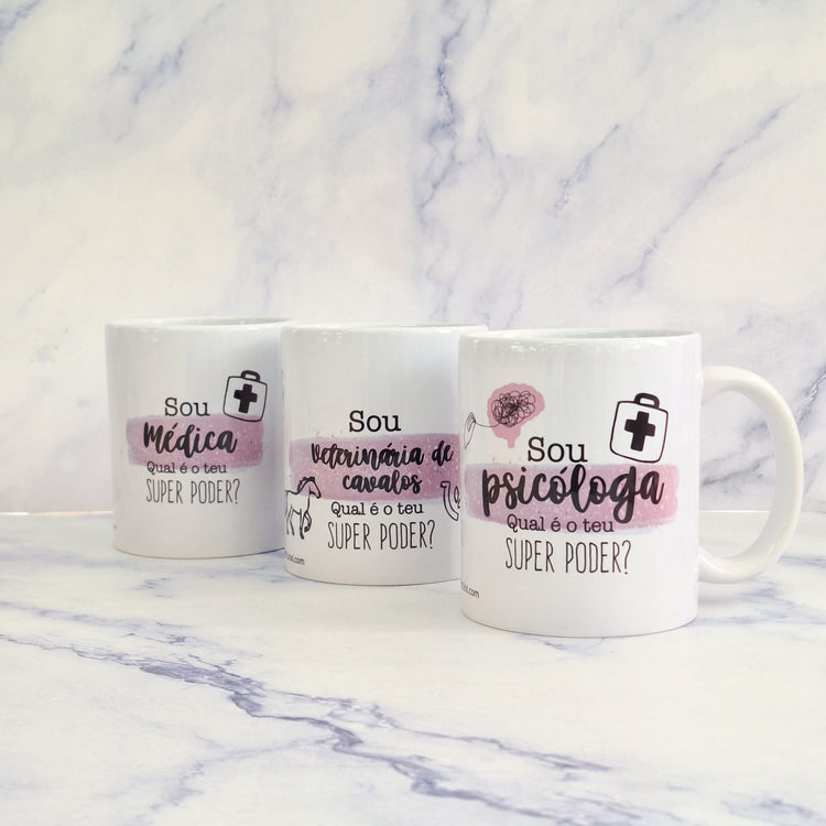 Caneca PROFISSÃO Ilustrada - Cutxi Cutxi - Presentes Personalizados