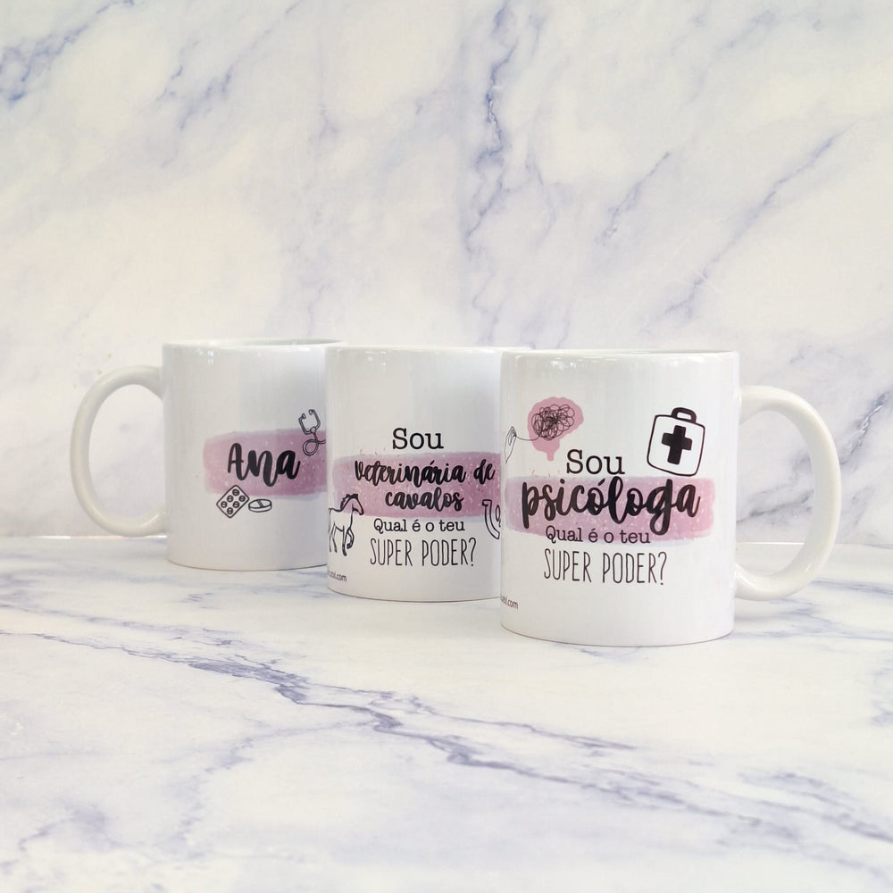 Caneca PROFISSÃO Ilustrada - Cutxi Cutxi - Presentes Personalizados