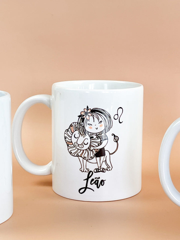 Caneca ilustrada Signo personalizada com nome e características