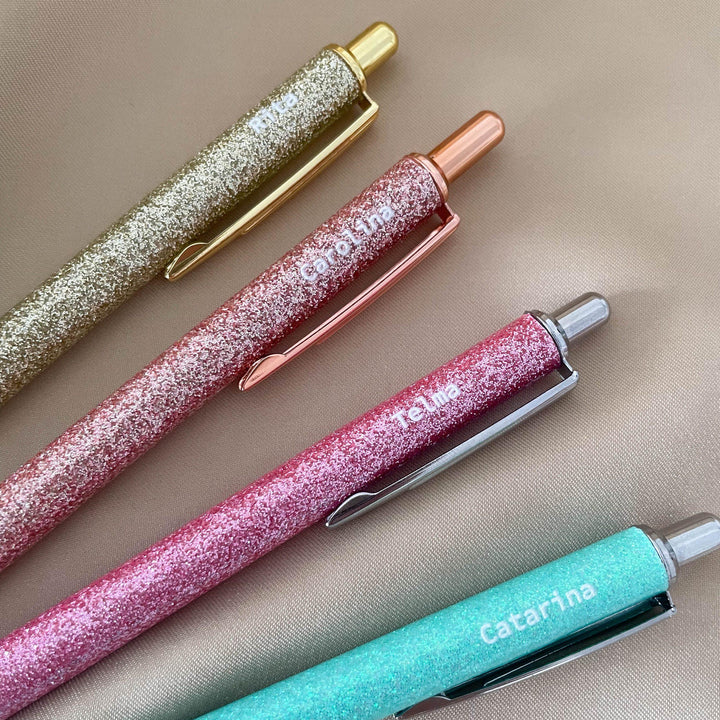 Caneta Glitter personalizadas com nome