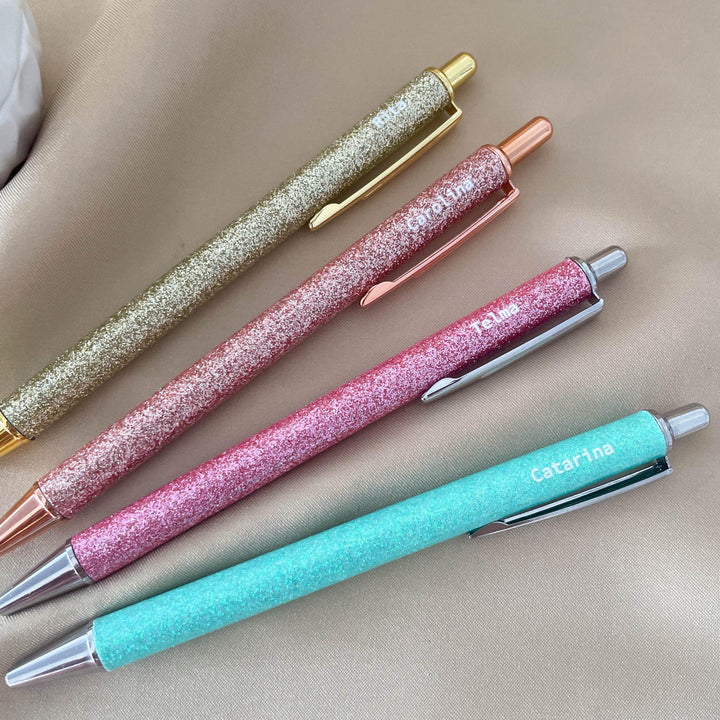 Caneta Glitter personalizadas com nome