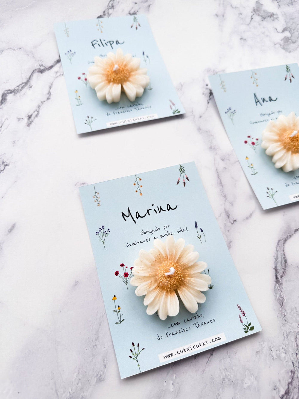 Cartão Encanto com Flor em Vela | Presente Educadoras - Cutxi Cutxi - Presentes Personalizados