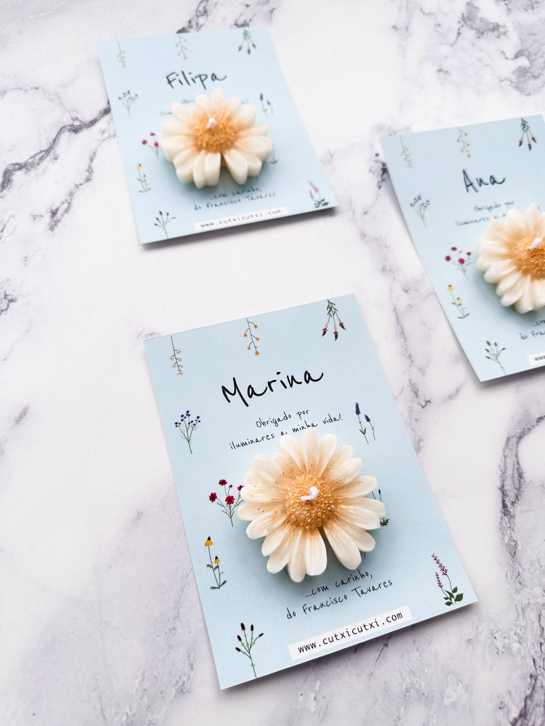 Cartão Encanto com Flor em Vela | Presente Educadoras - Cutxi Cutxi - Presentes Personalizados