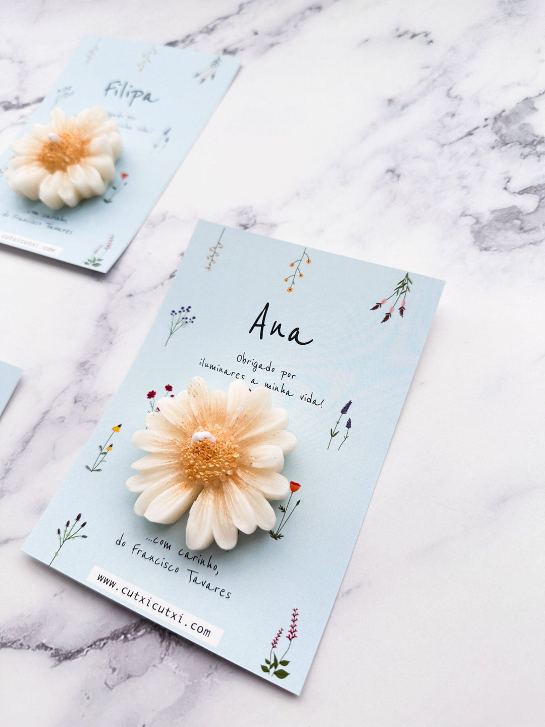 Cartão Encanto com Flor em Vela | Presente Educadoras - Cutxi Cutxi - Presentes Personalizados