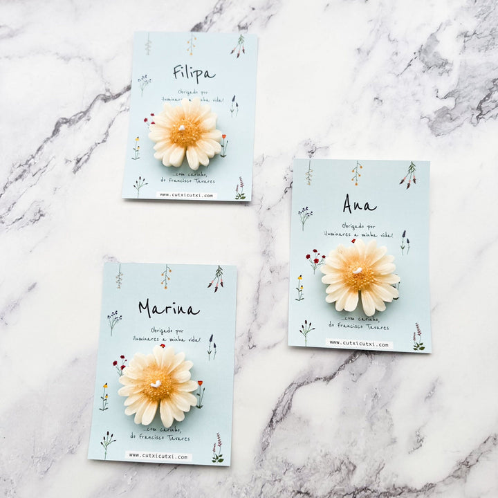 Cartão Encanto com Flor em Vela | Presente Educadoras - Cutxi Cutxi - Presentes Personalizados