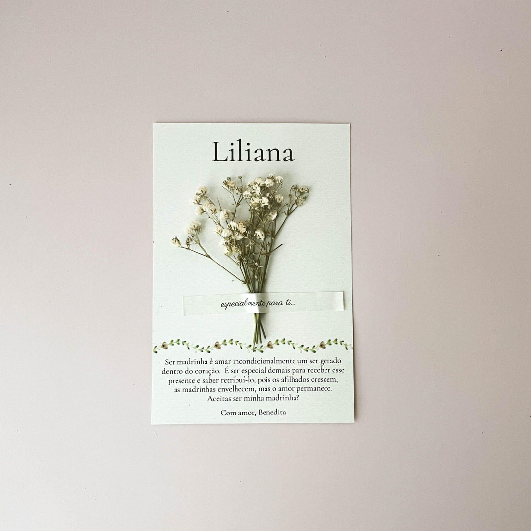 Cartão Postal de Amor Florido | Presente Madrinha - Cutxi Cutxi - Presentes Personalizados