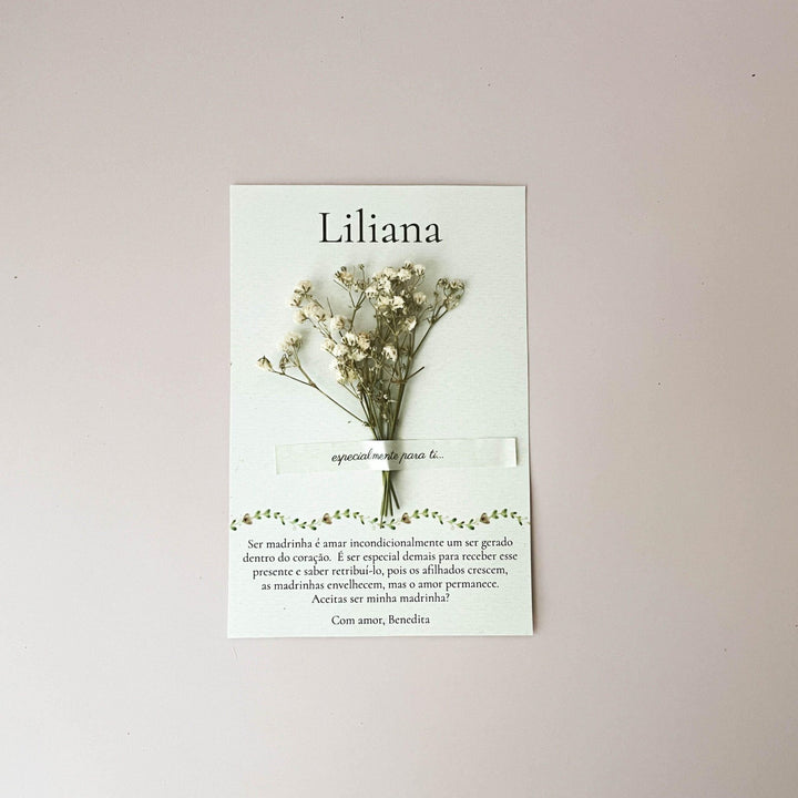 Cartão Postal de Amor Florido | Presente Madrinha - Cutxi Cutxi - Presentes Personalizados