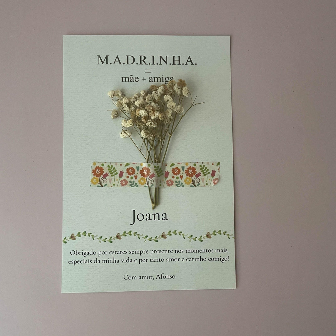 Cartão Postal de Amor Florido | Presente Madrinha - Cutxi Cutxi - Presentes Personalizados