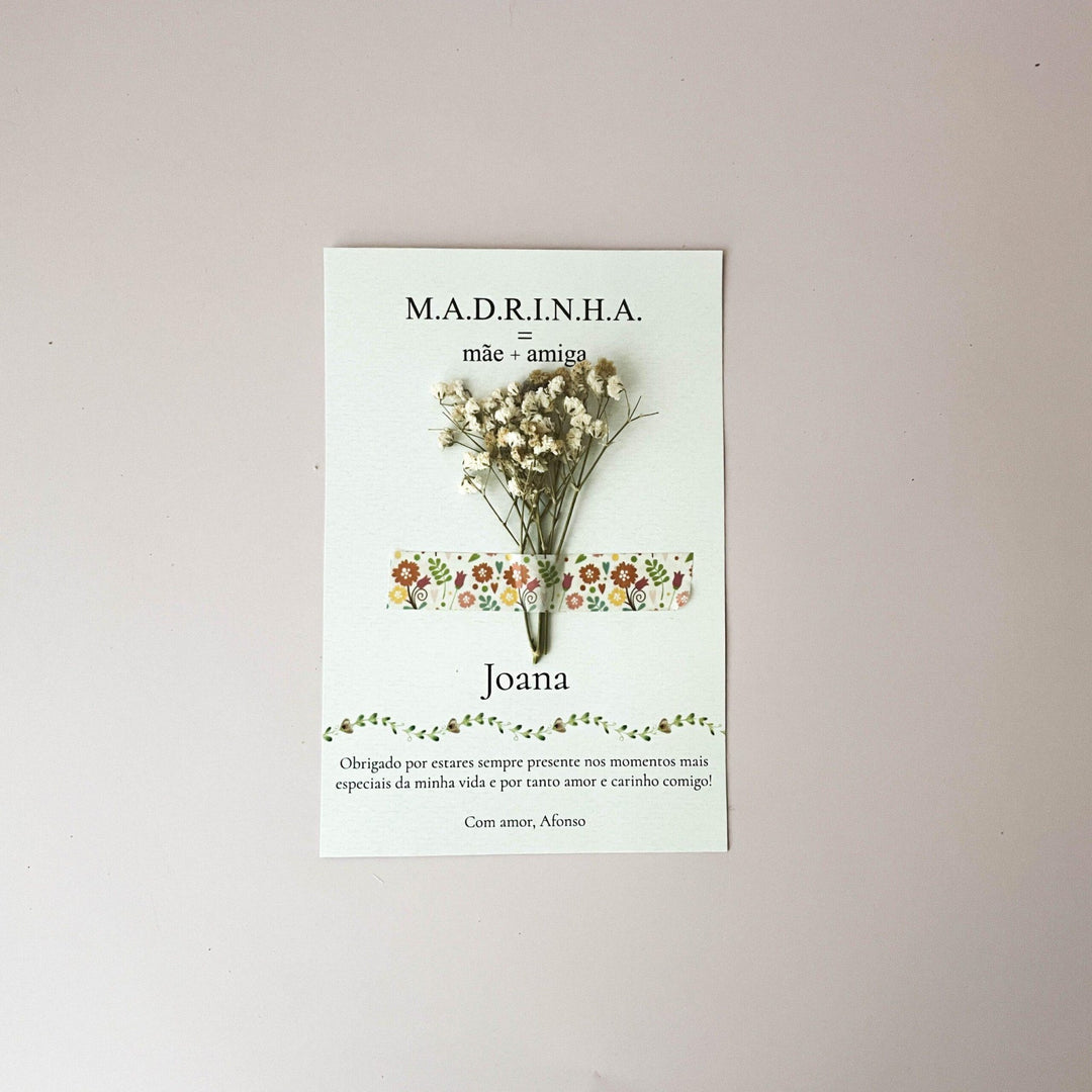 Cartão Postal de Amor Florido | Presente Madrinha - Cutxi Cutxi - Presentes Personalizados