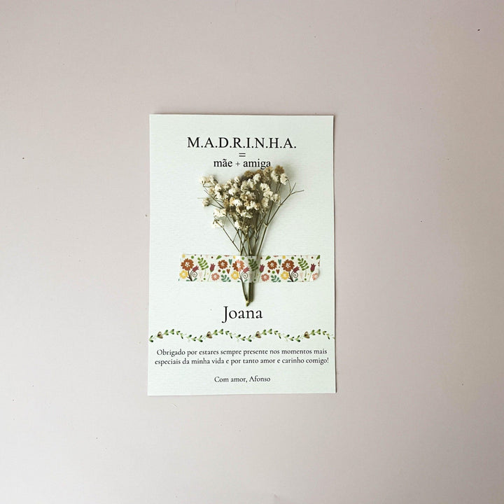 Cartão Postal de Amor Florido | Presente Madrinha - Cutxi Cutxi - Presentes Personalizados