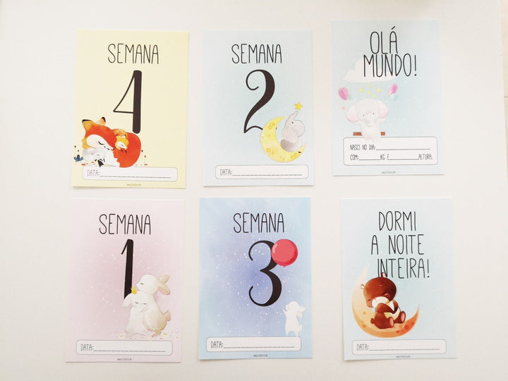 Cartões Animais para Bebé Milestones CutxiCutxi - Cutxi Cutxi - Presentes Personalizados
