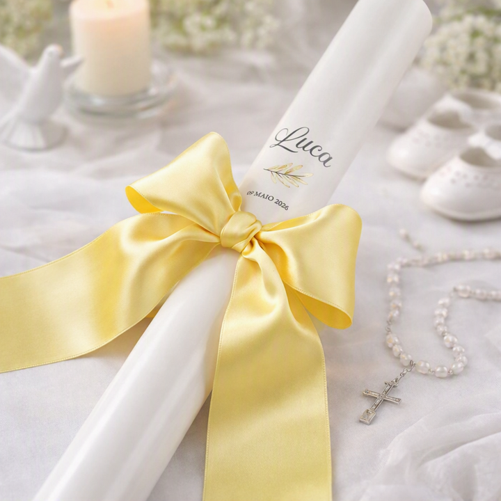 Personalised Satin Christening Candle