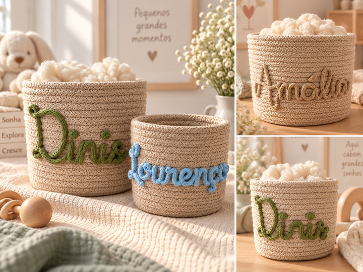 Cesto para Bebé Personalizado com Nome
