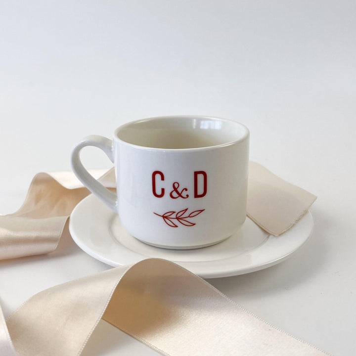 Chávena Casamento Personalizada com monograma - Cutxi Cutxi - Presentes Personalizados