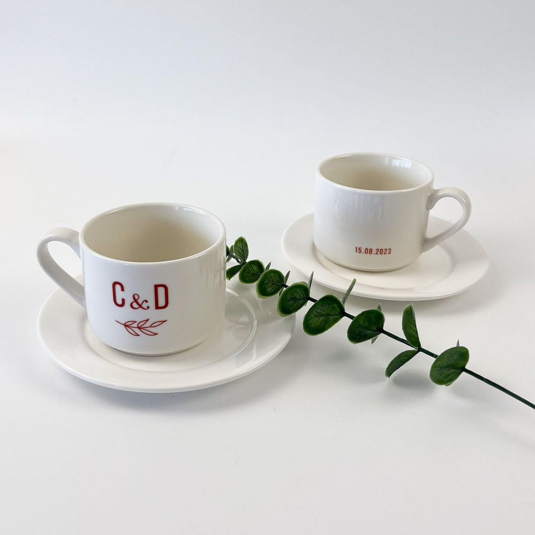 Chávena Casamento Personalizada com monograma - Cutxi Cutxi - Presentes Personalizados
