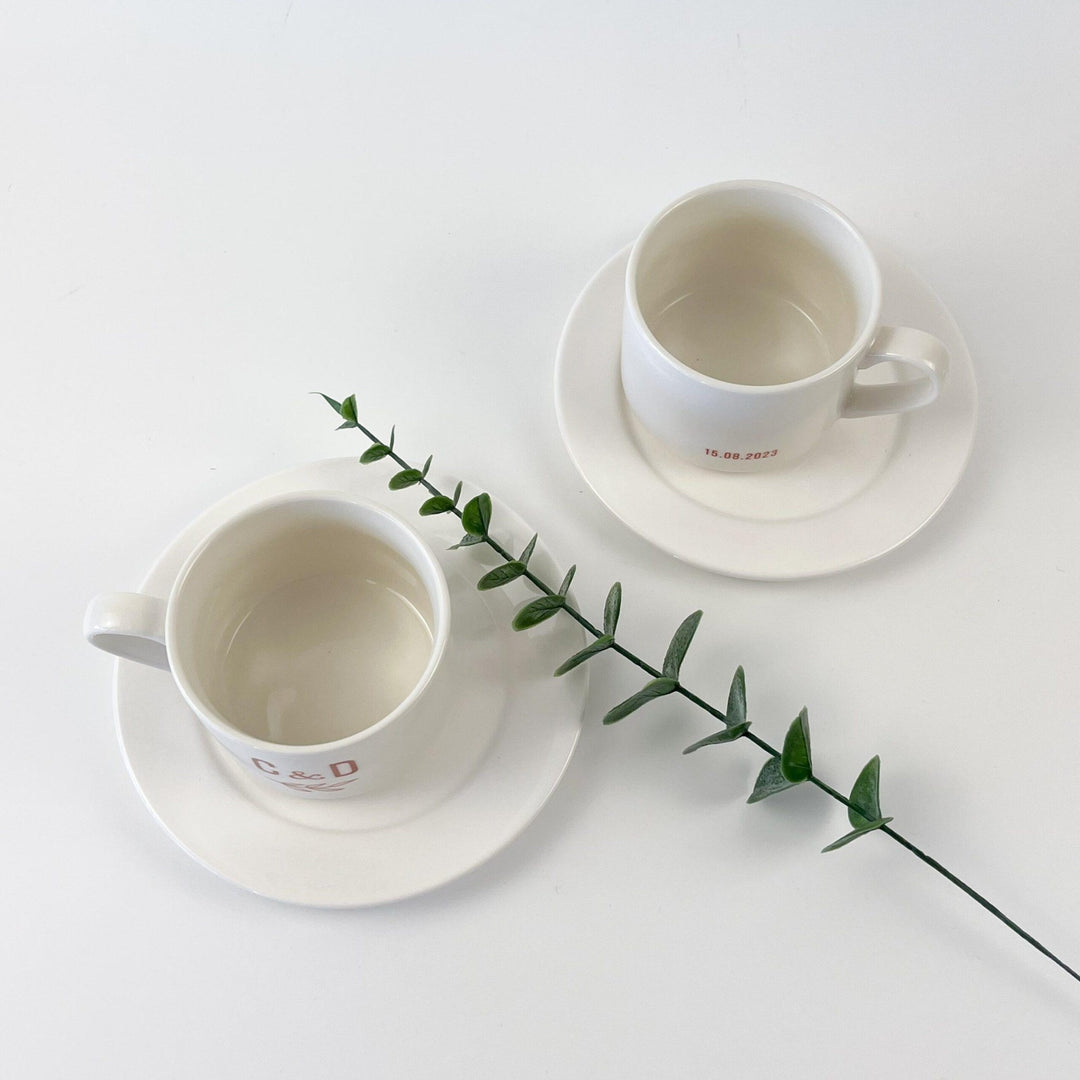Chávena Casamento Personalizada com monograma - Cutxi Cutxi - Presentes Personalizados