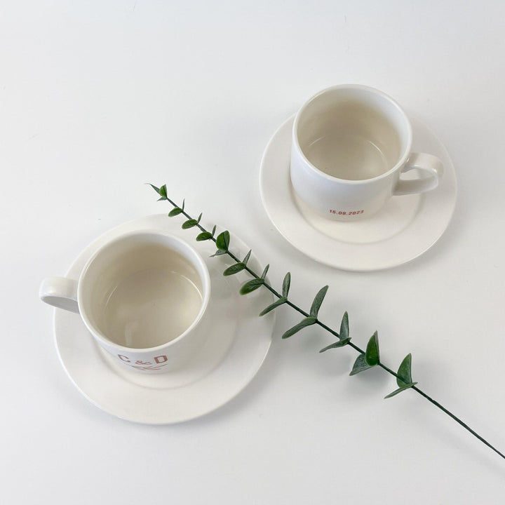 Chávena Casamento Personalizada com monograma - Cutxi Cutxi - Presentes Personalizados