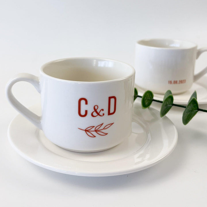 Chávena Casamento Personalizada com monograma - Cutxi Cutxi - Presentes Personalizados