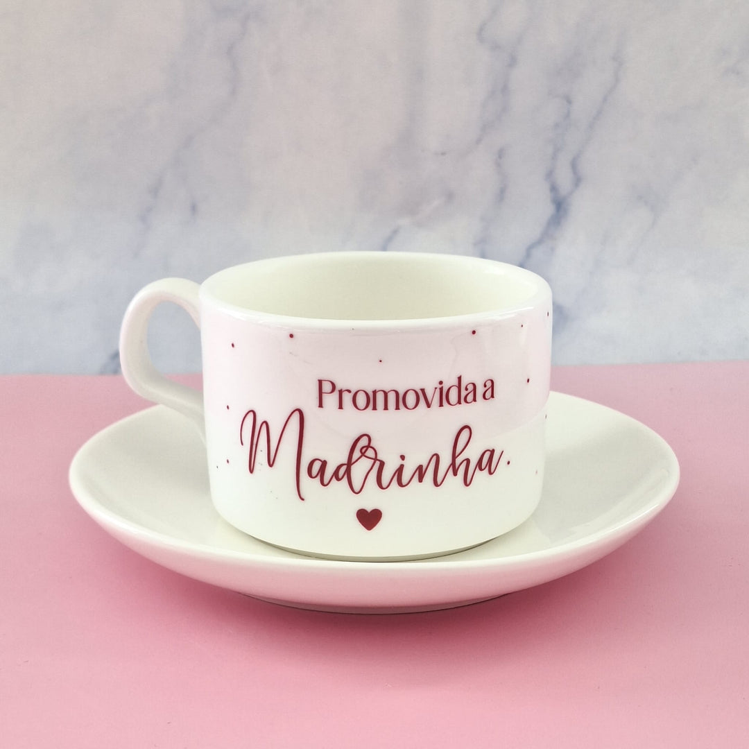 Chávena de Café Promovida a Madrinha - Cutxi Cutxi - Presentes Personalizados