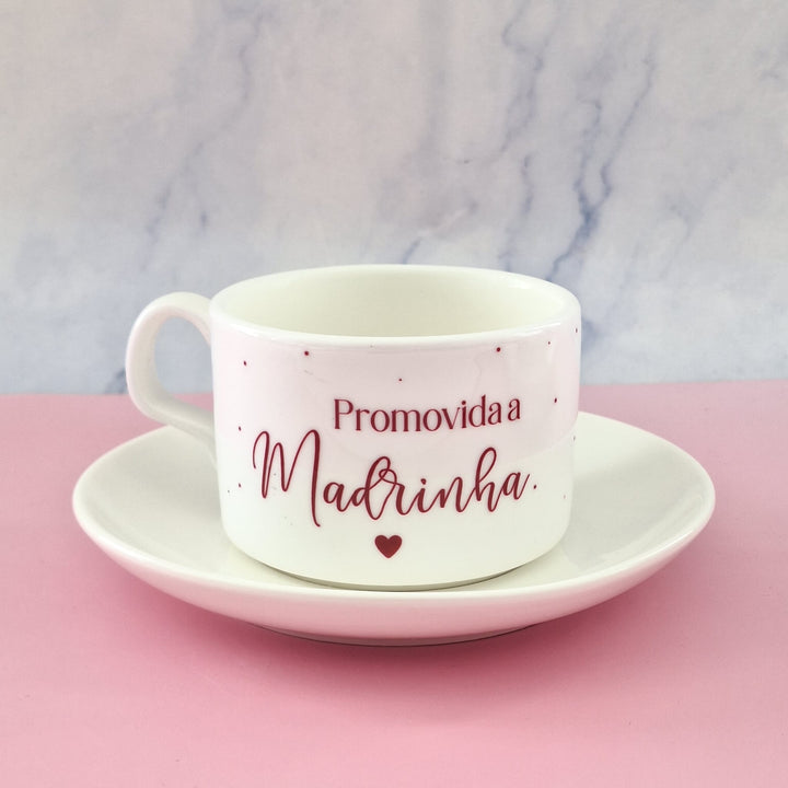 Chávena de Café Promovida a Madrinha - Cutxi Cutxi - Presentes Personalizados