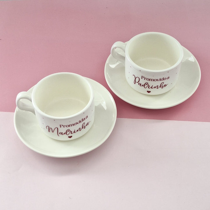 Chávena de Café Promovido a Padrinho - Cutxi Cutxi - Presentes Personalizados