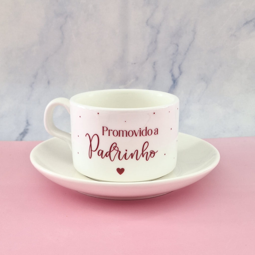 Chávena de Café Promovido a Padrinho - Cutxi Cutxi - Presentes Personalizados