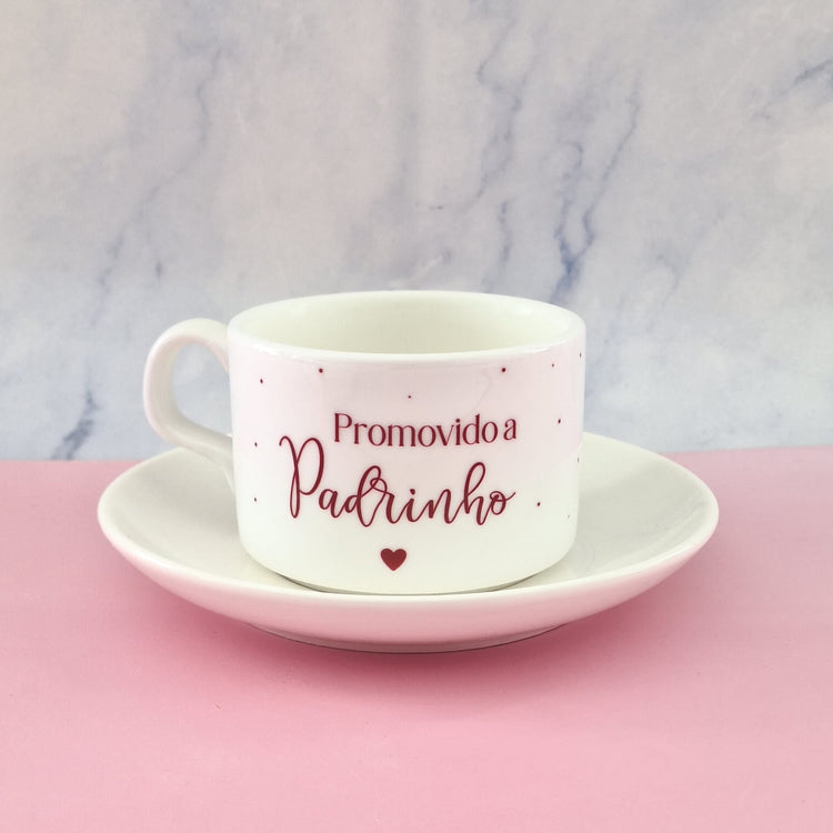 Chávena de Café Promovido a Padrinho - Cutxi Cutxi - Presentes Personalizados