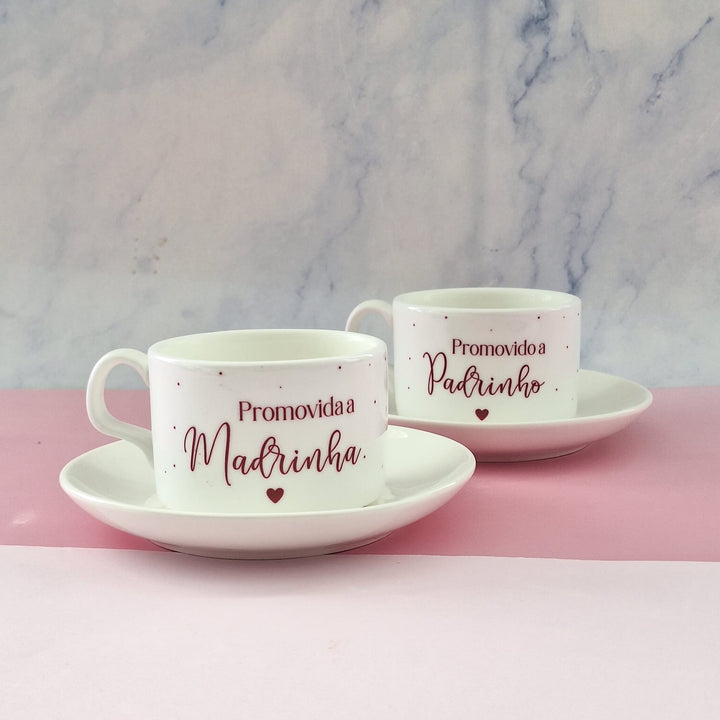Chávena de Café Promovido a Padrinho - Cutxi Cutxi - Presentes Personalizados