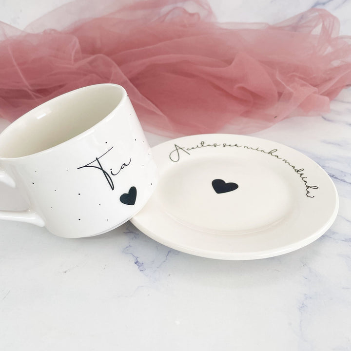 Chávena de Chá Personalizada com Nome e Frase - Cutxi Cutxi - Presentes Personalizados