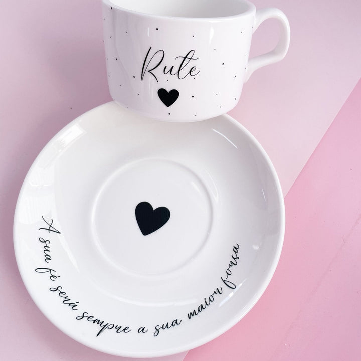 Chávena de Chá Personalizada com Nome e Frase - Cutxi Cutxi - Presentes Personalizados