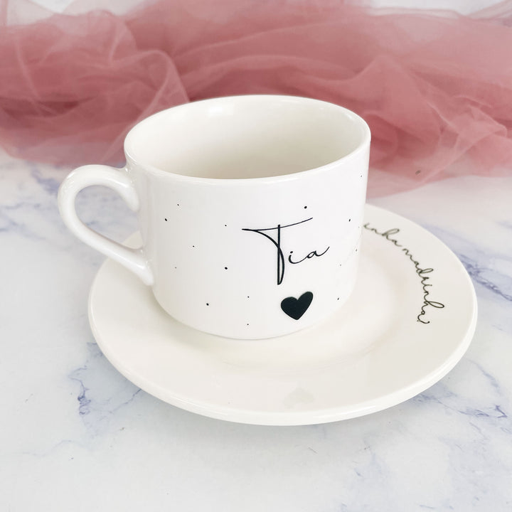 Chávena de Chá Personalizada com Nome e Frase