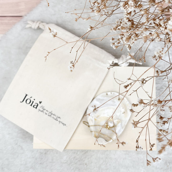 Colar Pérola de Rio com Pousa jóias - Cutxi Cutxi - Presentes Personalizados